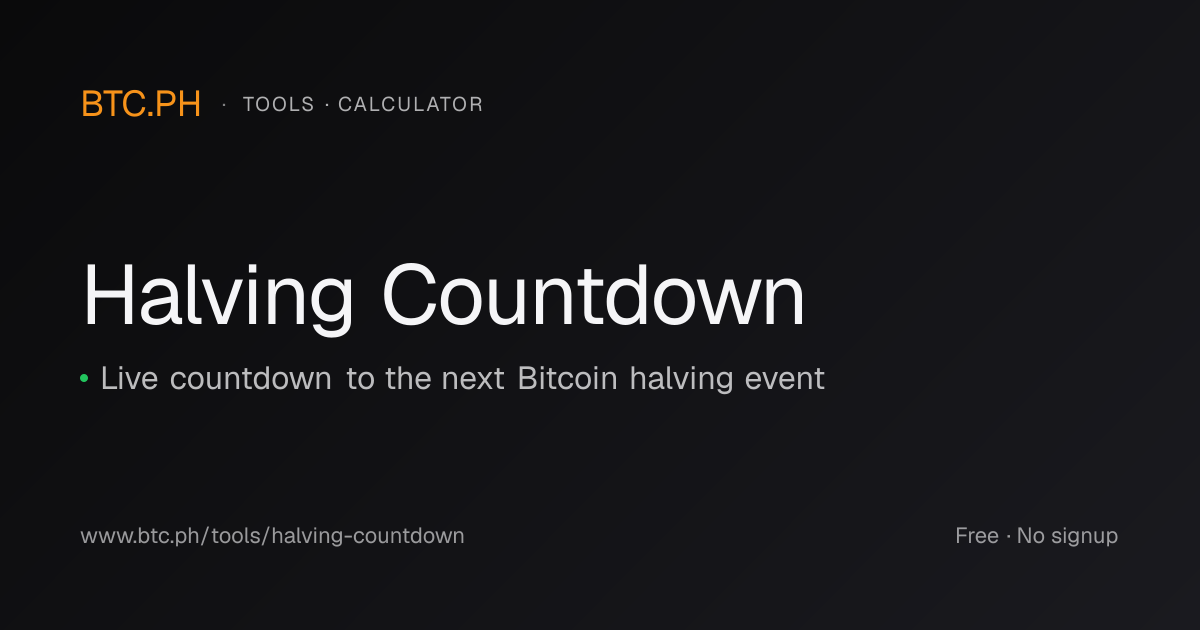 Bitcoin Halving Countdown — BTC.PH
